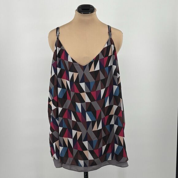 Torrid Sophie Geo Chiffon Double Layer Swing Cami Tank Top Plus Size 4x - Picture 2 of 8